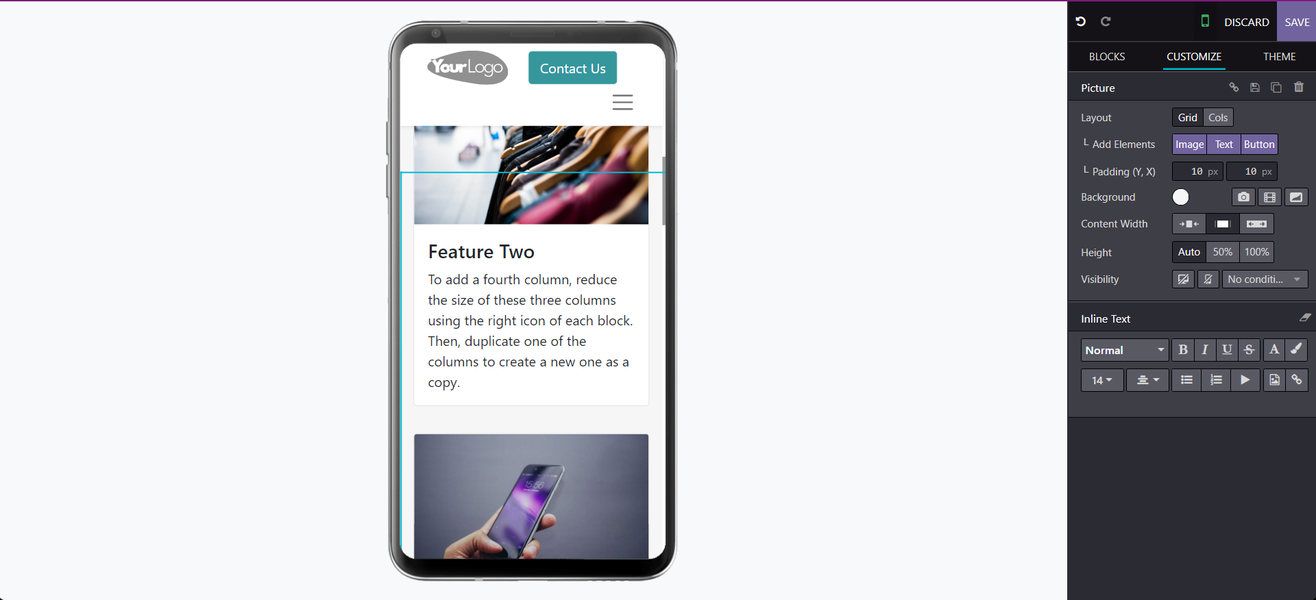 Odoo Website Module - Edit Website on Mobile phone