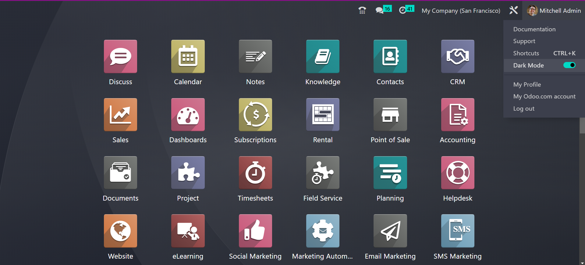 Odoo Dark Mode