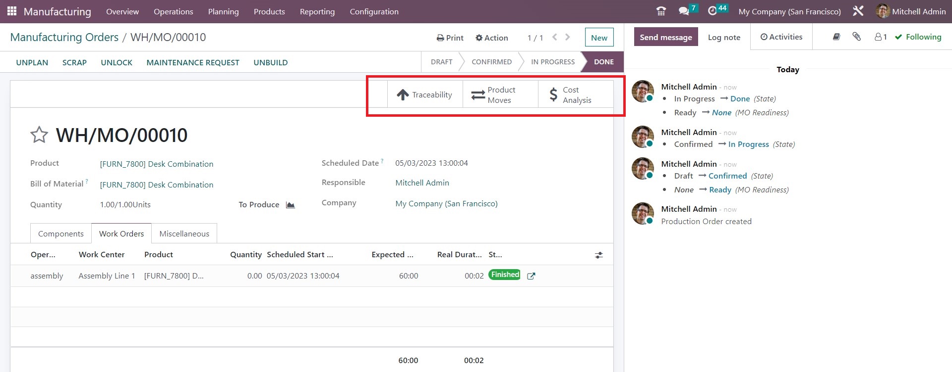 Step 5: Complete the Manufacturing Order - 2 - Midis