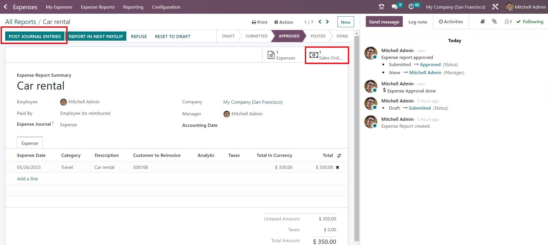 Reinvoicing Expenses To Customers in Odoo - 10 - Midis