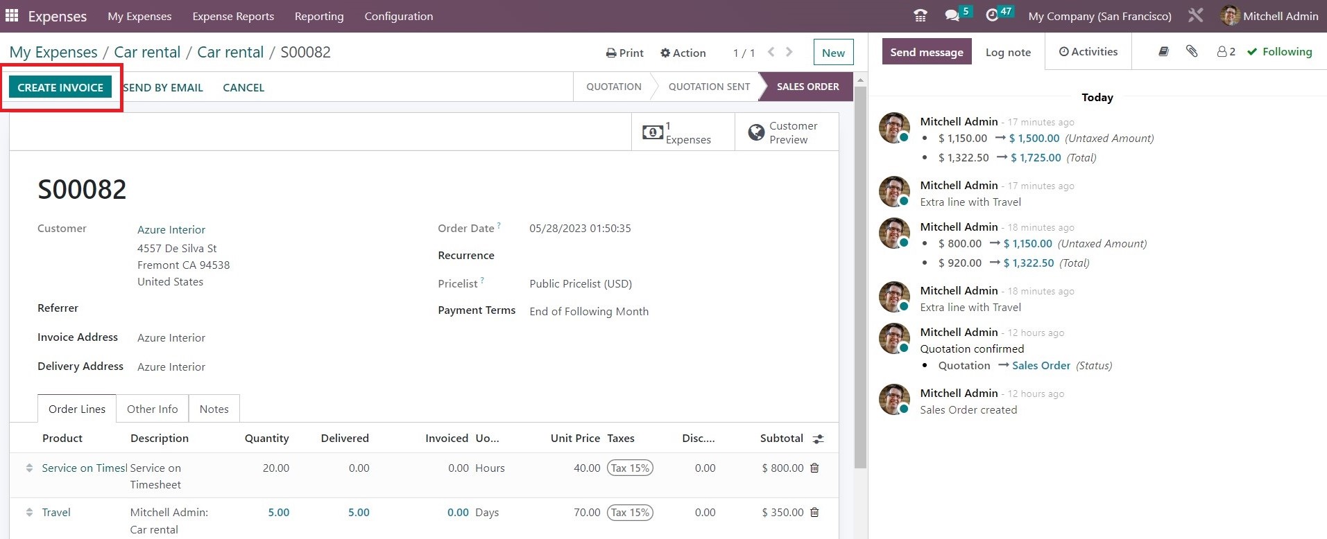 Reinvoicing Expenses To Customers in Odoo - 12 - Midis
