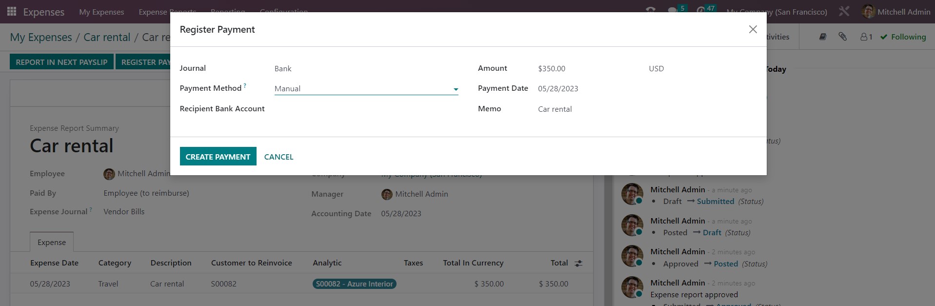 Reinvoicing Expenses To Customers in Odoo - 16 - Midis