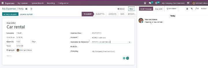 Reinvoicing Expenses To Customers in Odoo - 7 - Midis