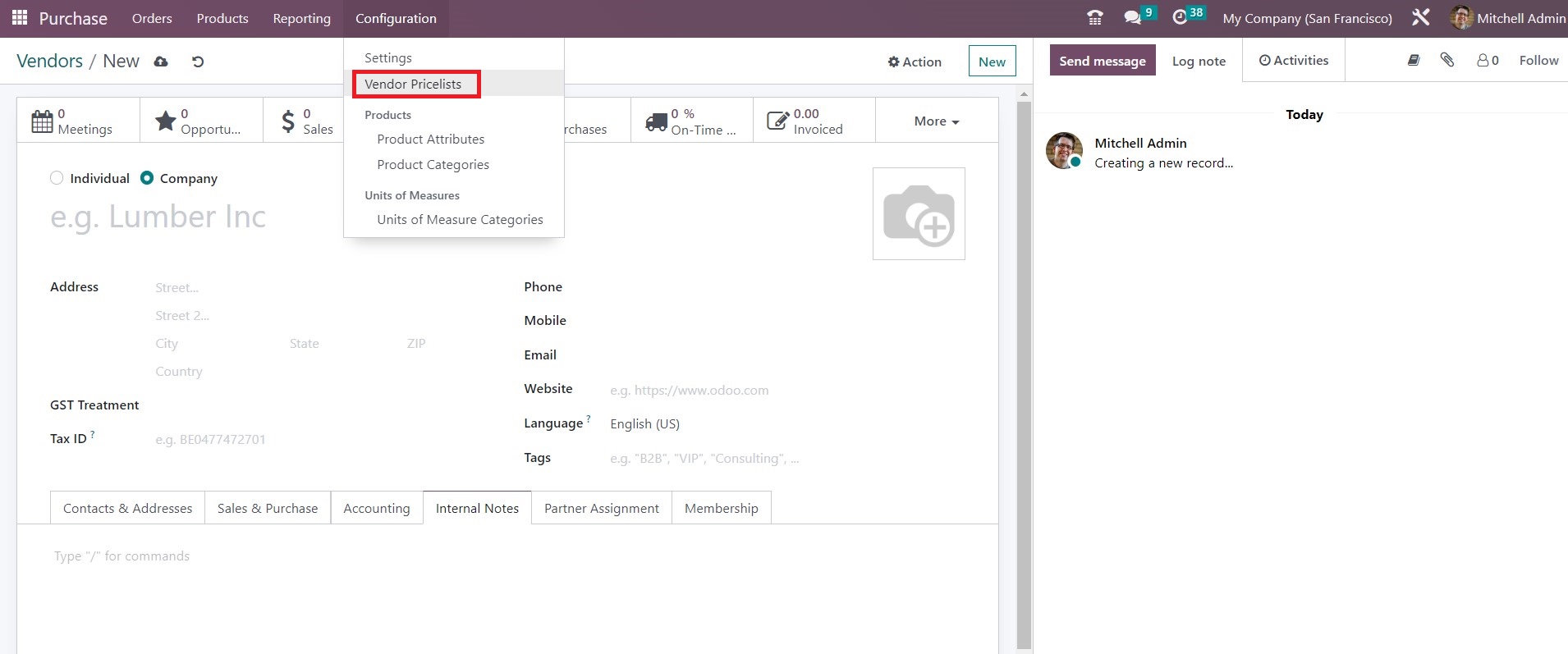 Setting Up Vendor Records and Pricelists in Odoo - Midis - 5