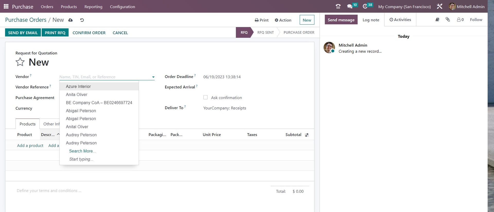 Creating Purchase Orders in Odoo - Midis - 8