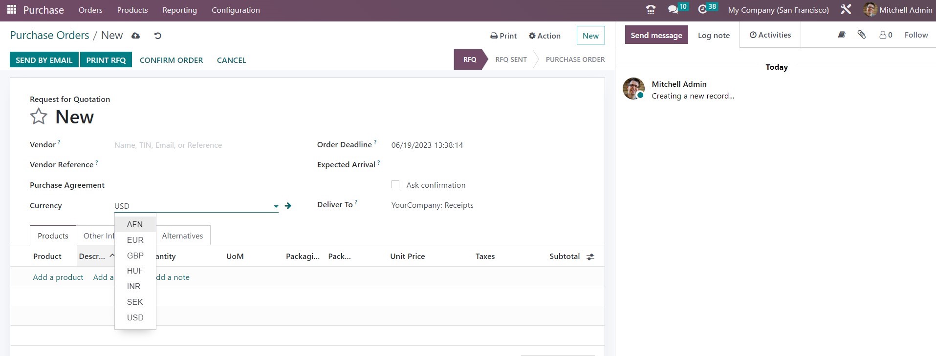 Creating Purchase Orders in Odoo - Midis - 10