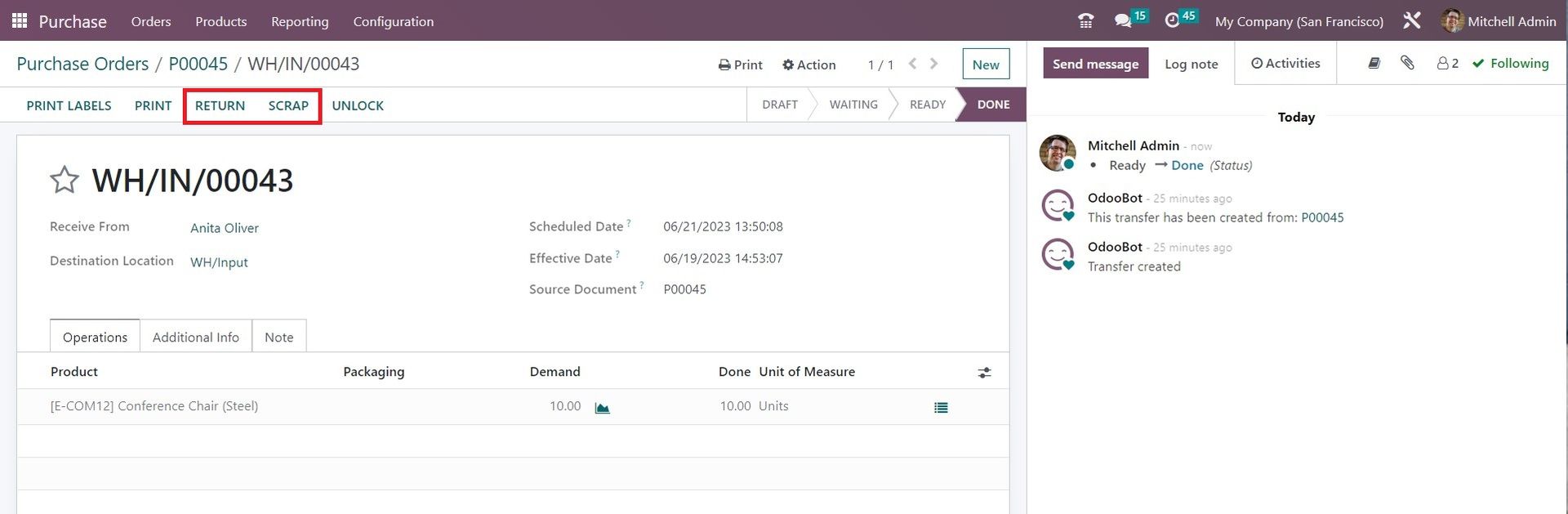 Confirming Deliveries and Receipts in Odoo - Midis - 17