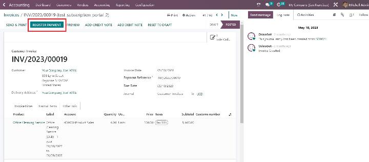 Registering Customer Payments from an Invoice in Odoo - Midis - 5