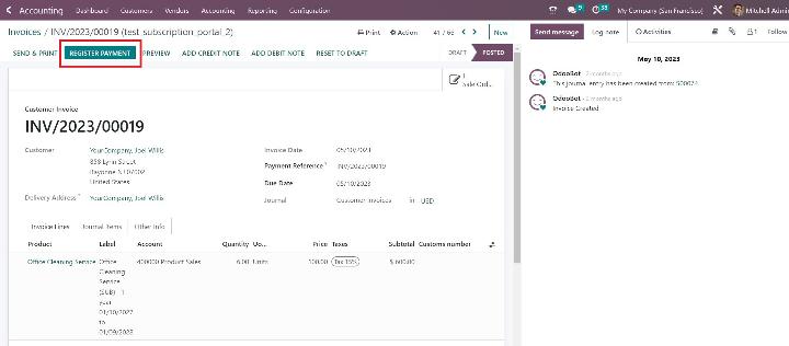 Registering Customer Payments from an Invoice in Odoo - Midis - 5