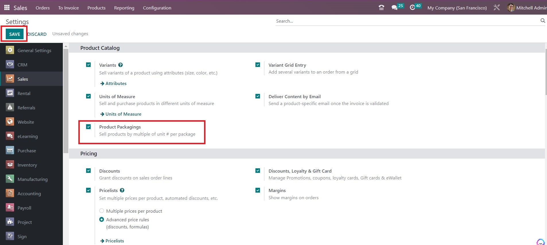 Step 1: Configuring Product Packaging Rules - Midis - 2