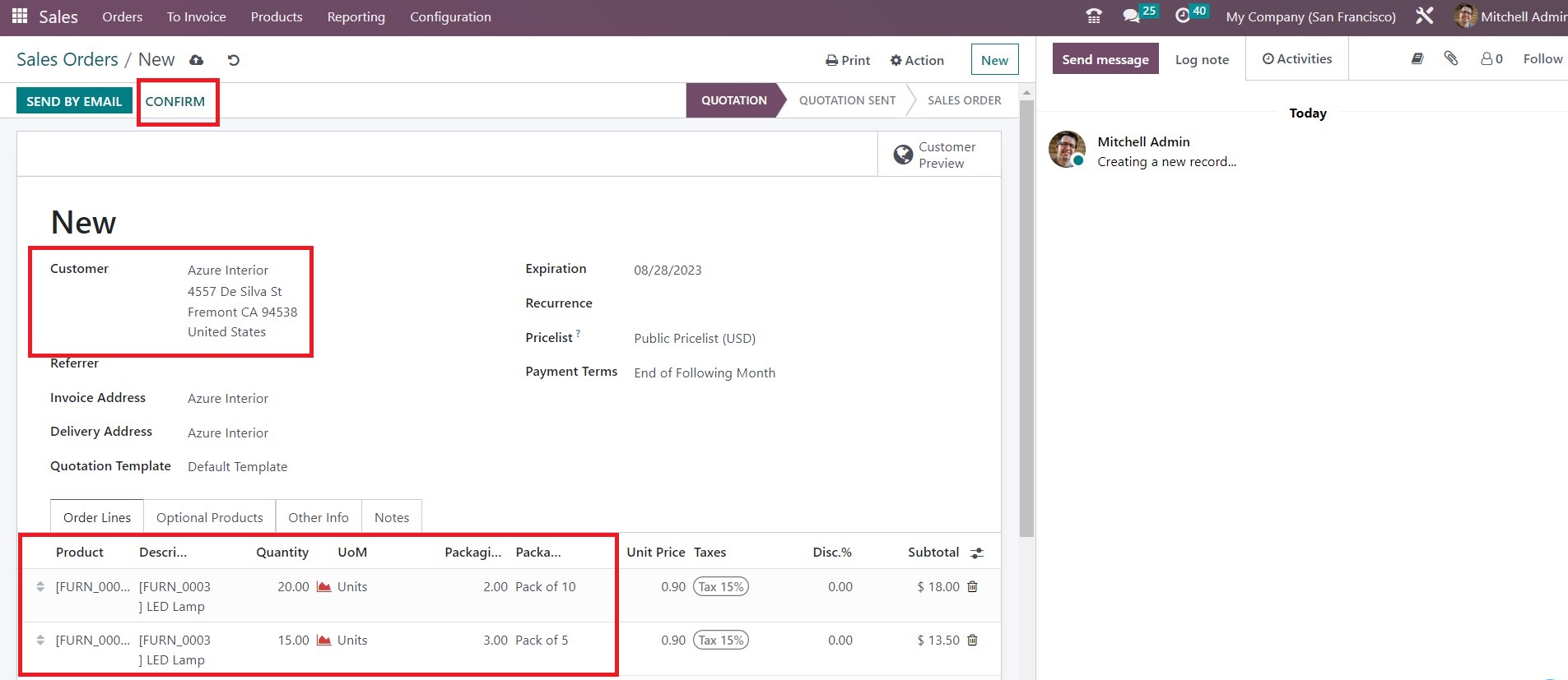 Step 5: Adding Packaging to the Sales Order - Midis - 13