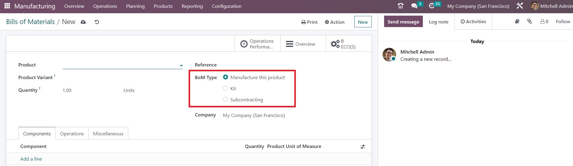 BoM Types in Odoo 16 - Midis - 1