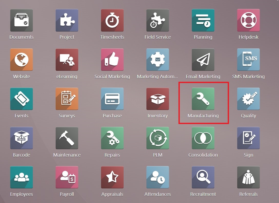 Step 1: Accessing Odoo Manufacturing Module - Midis - 2