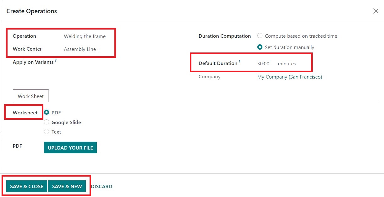 Step 6: Set the BoM routing - Midis - 11