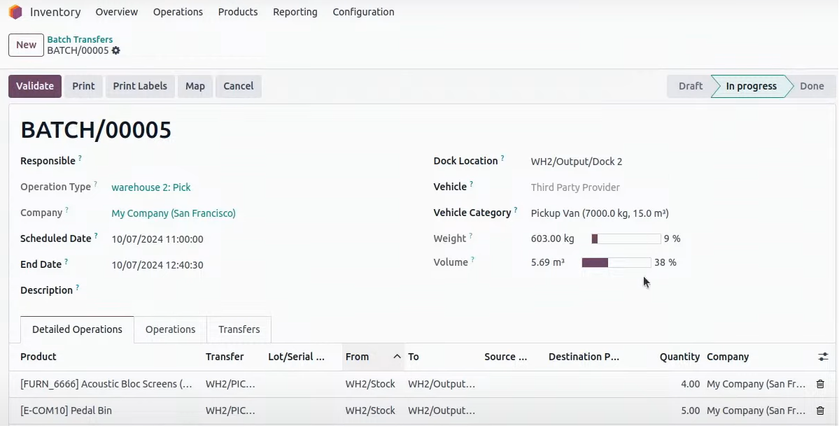 Dock and Vehicle Assignments