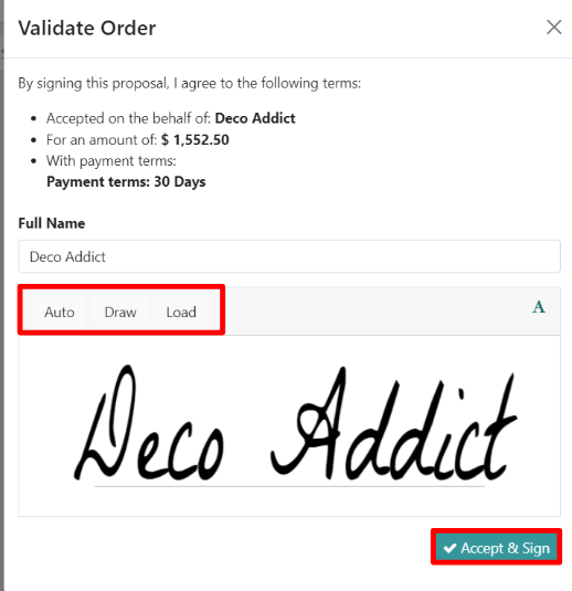 Sign deliveries