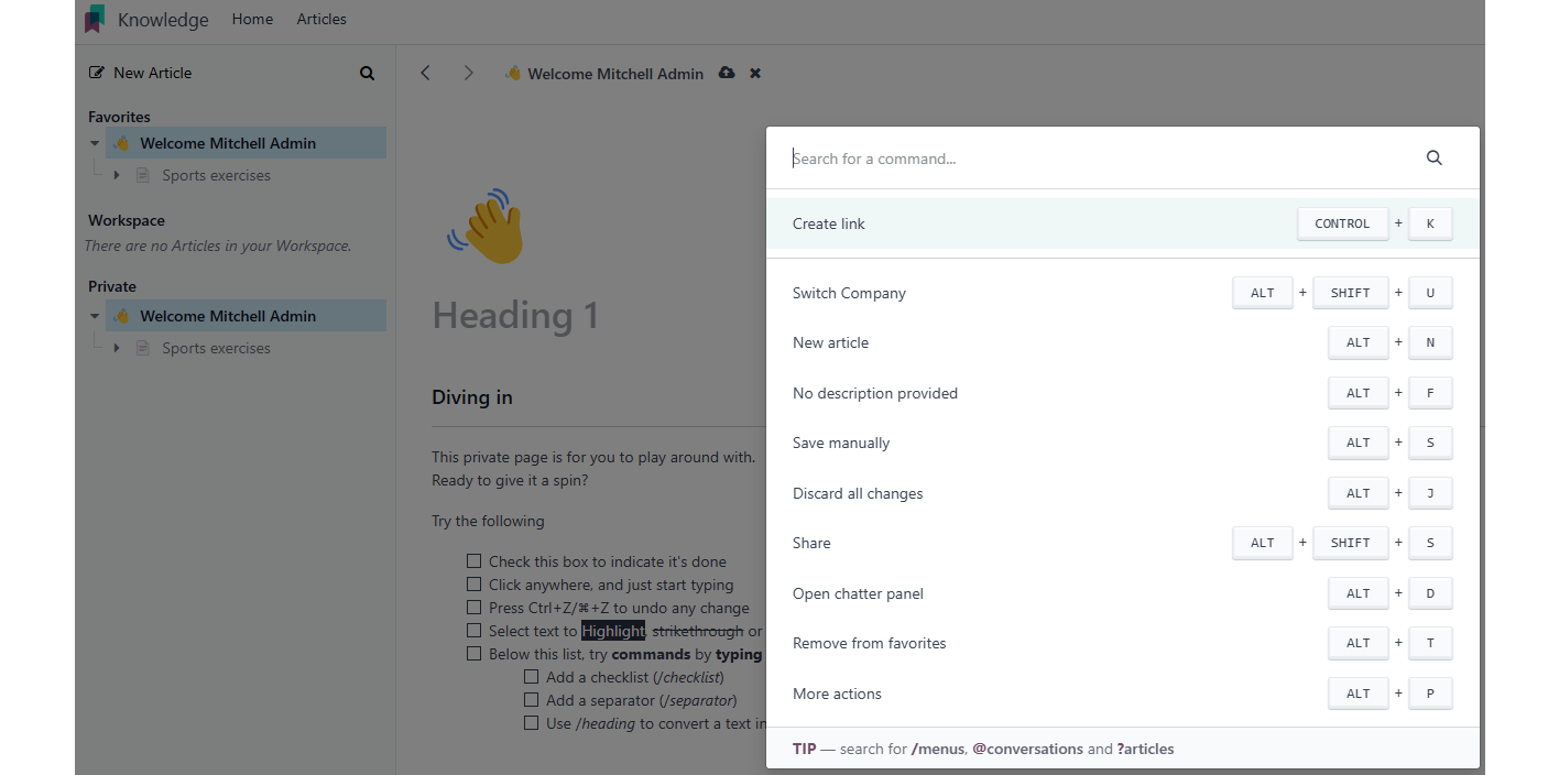 search menu