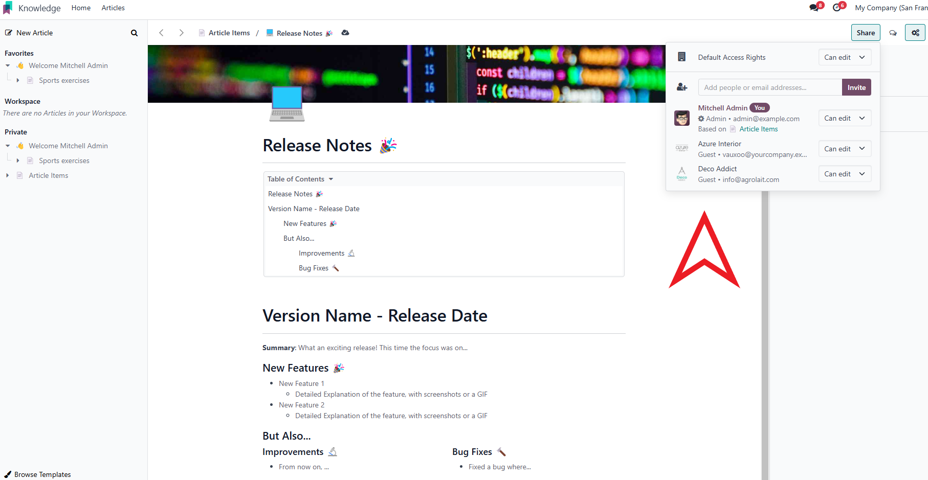 share articles