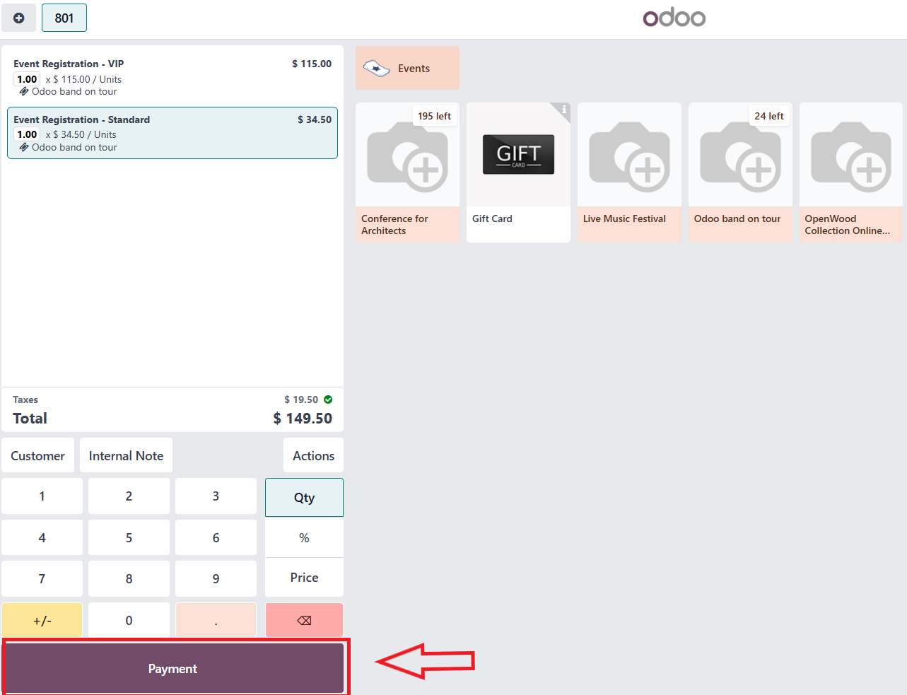 POS ticket sales