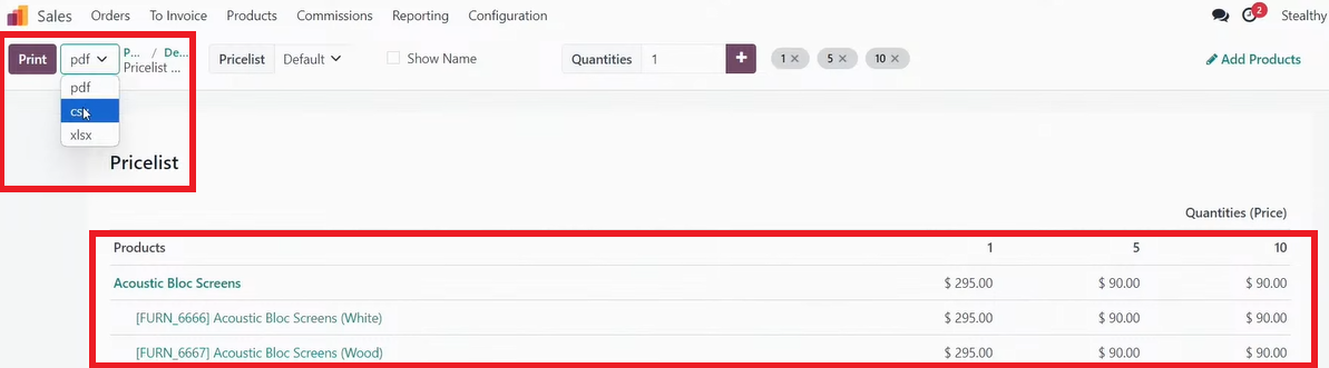 Improved Price List Sharing
