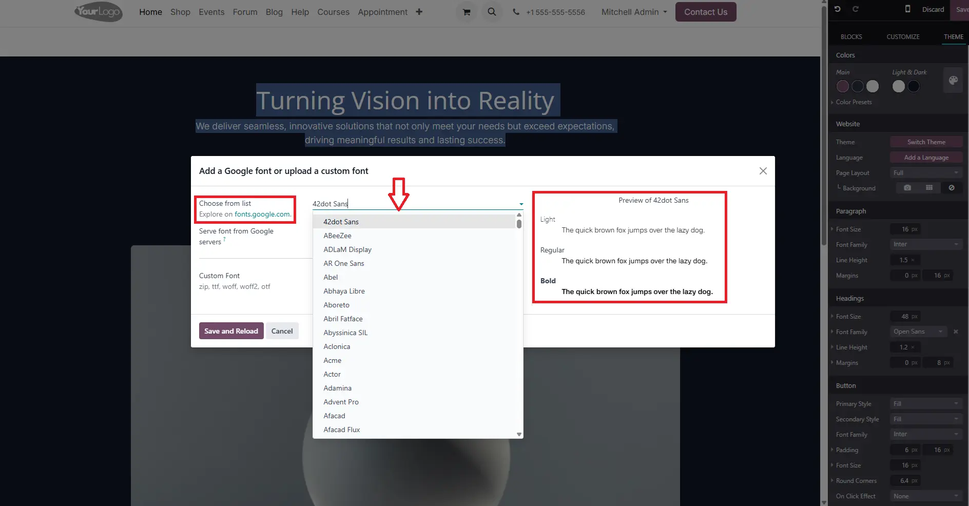 Google Font Integration