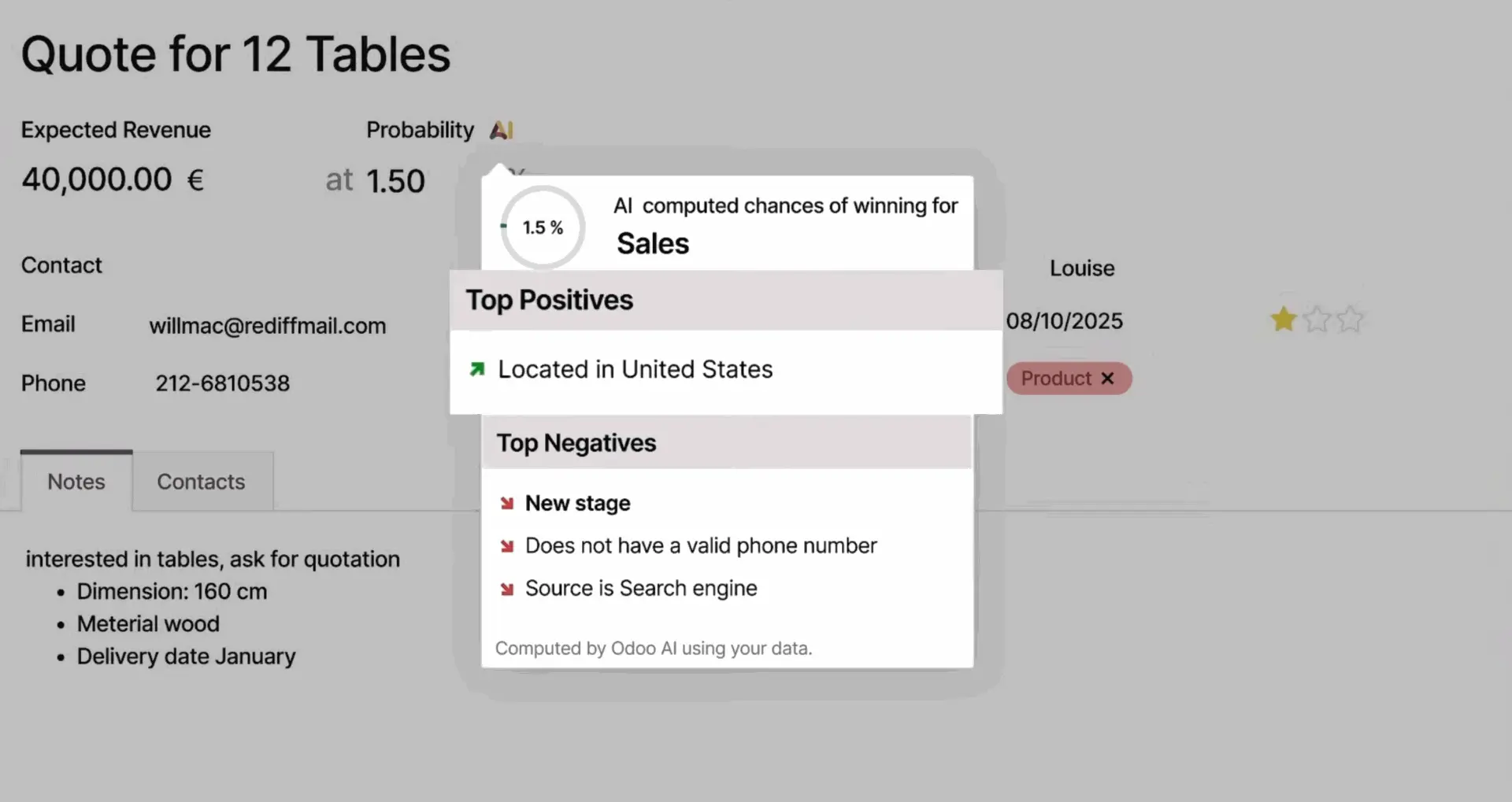CRM - AI Probability Calculator