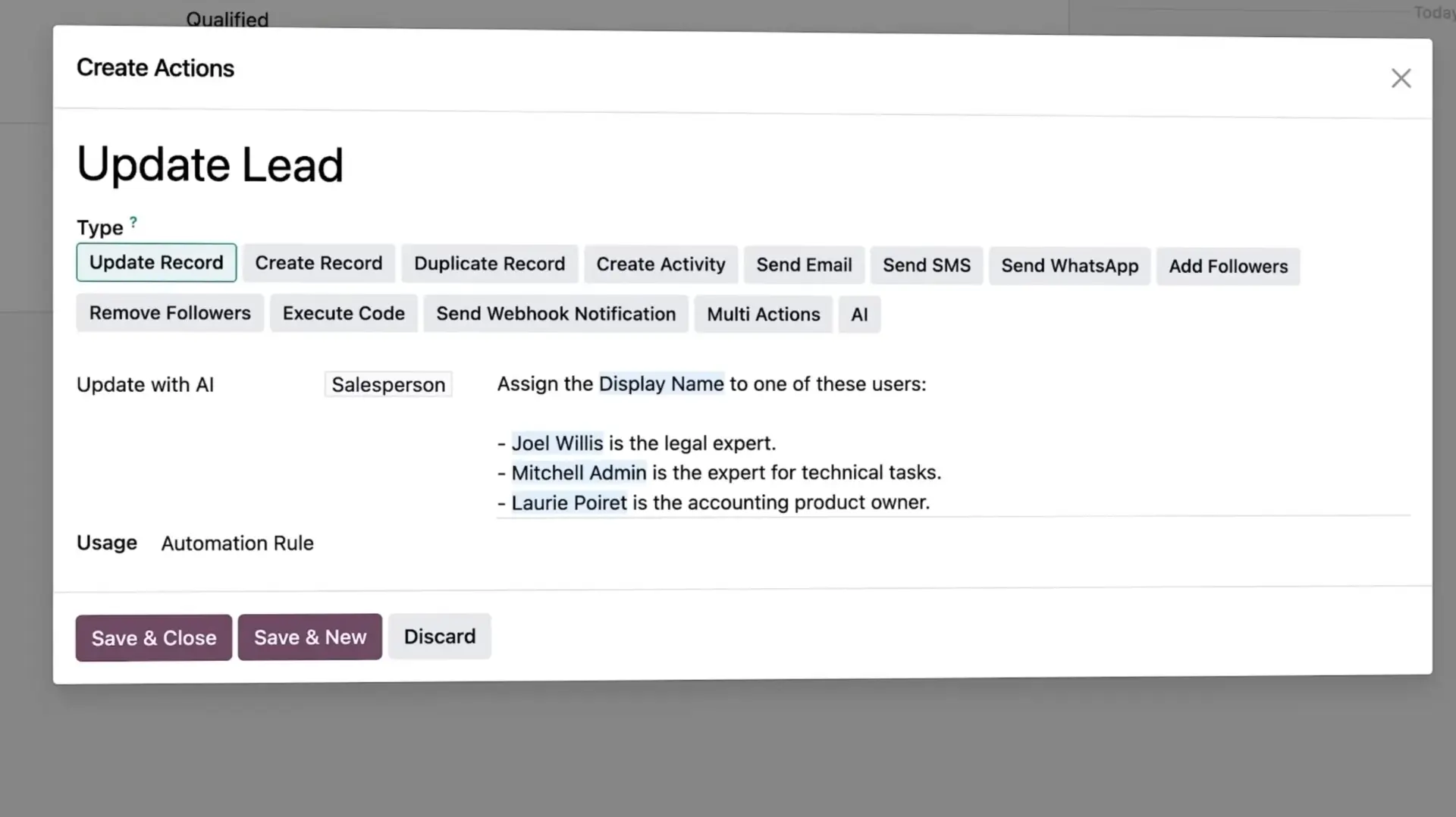 02 Odoo 19 Project Module - AI Automation Actions