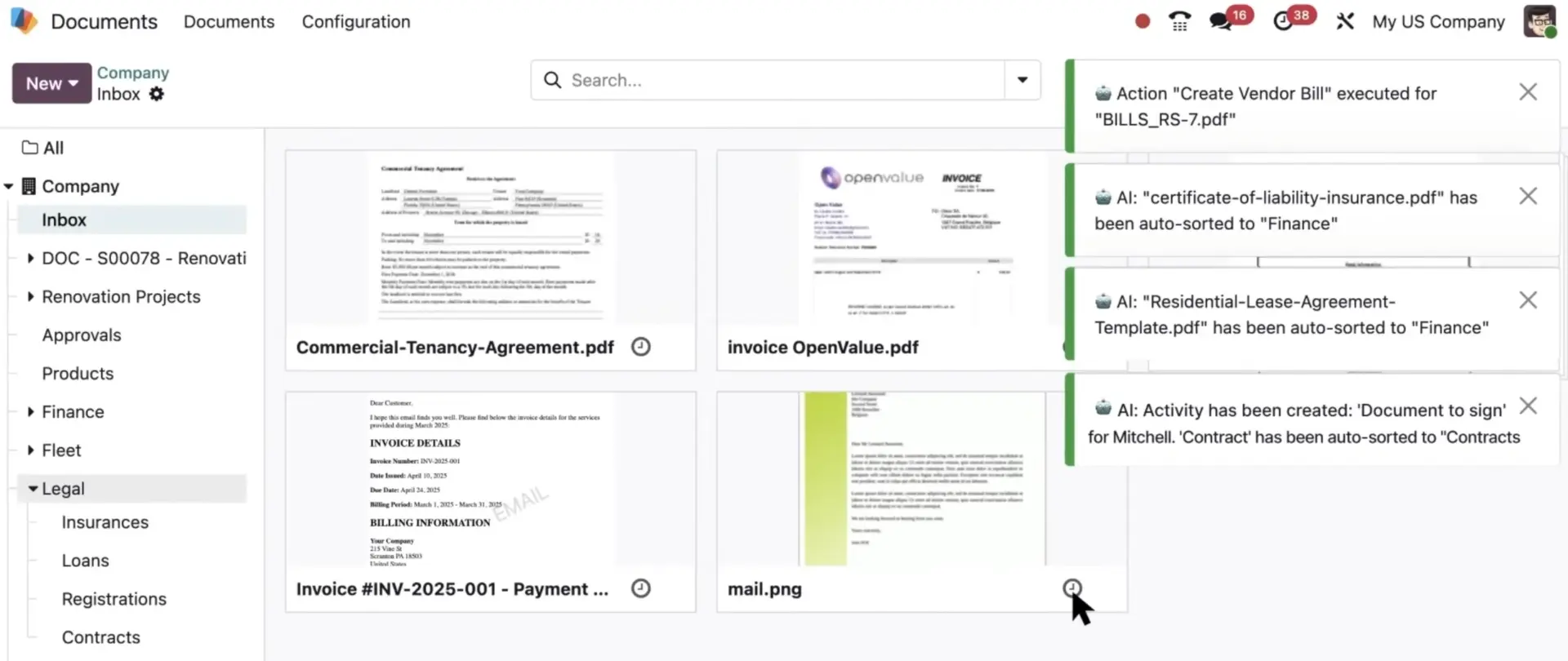 Documents - AI Auto-sorting documents into folders