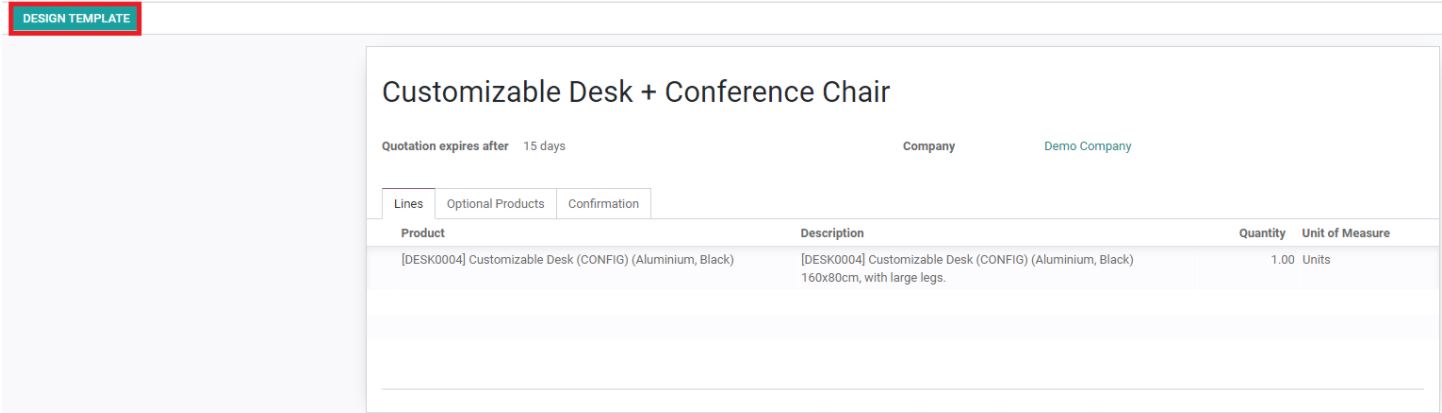 Odoo Sales Module - New Quotation, Add Designe