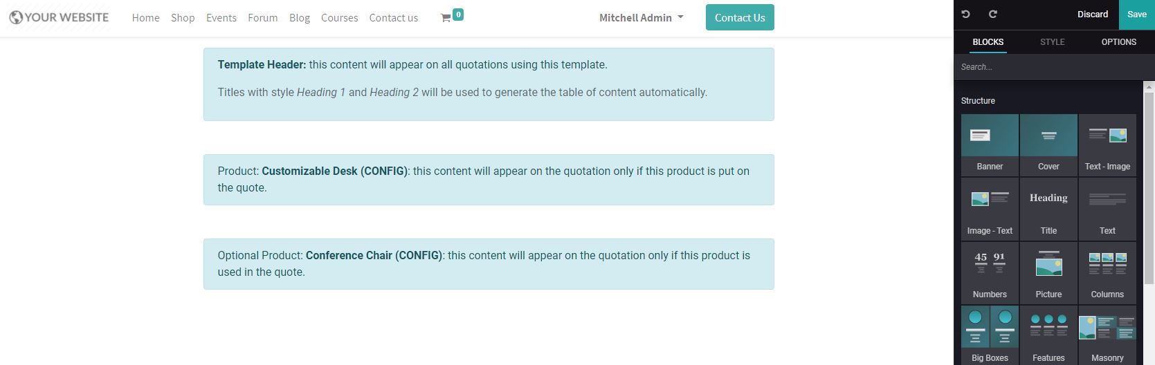 Odoo Sales Module - New Quotation, Make Designe