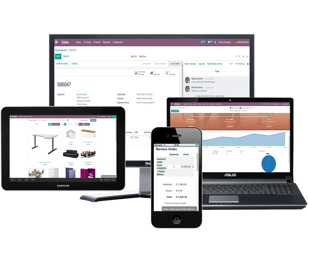 Odoo ERP Retail solution, ecommerce store